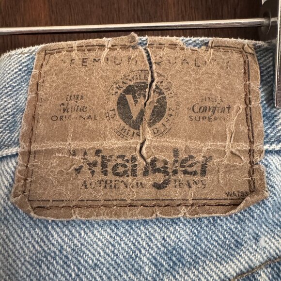 Vintage 90s Distressed Wrangler Relaxed Fit Barrel Mom Jeans 29x30 Light Denim - Picture 4 of 8